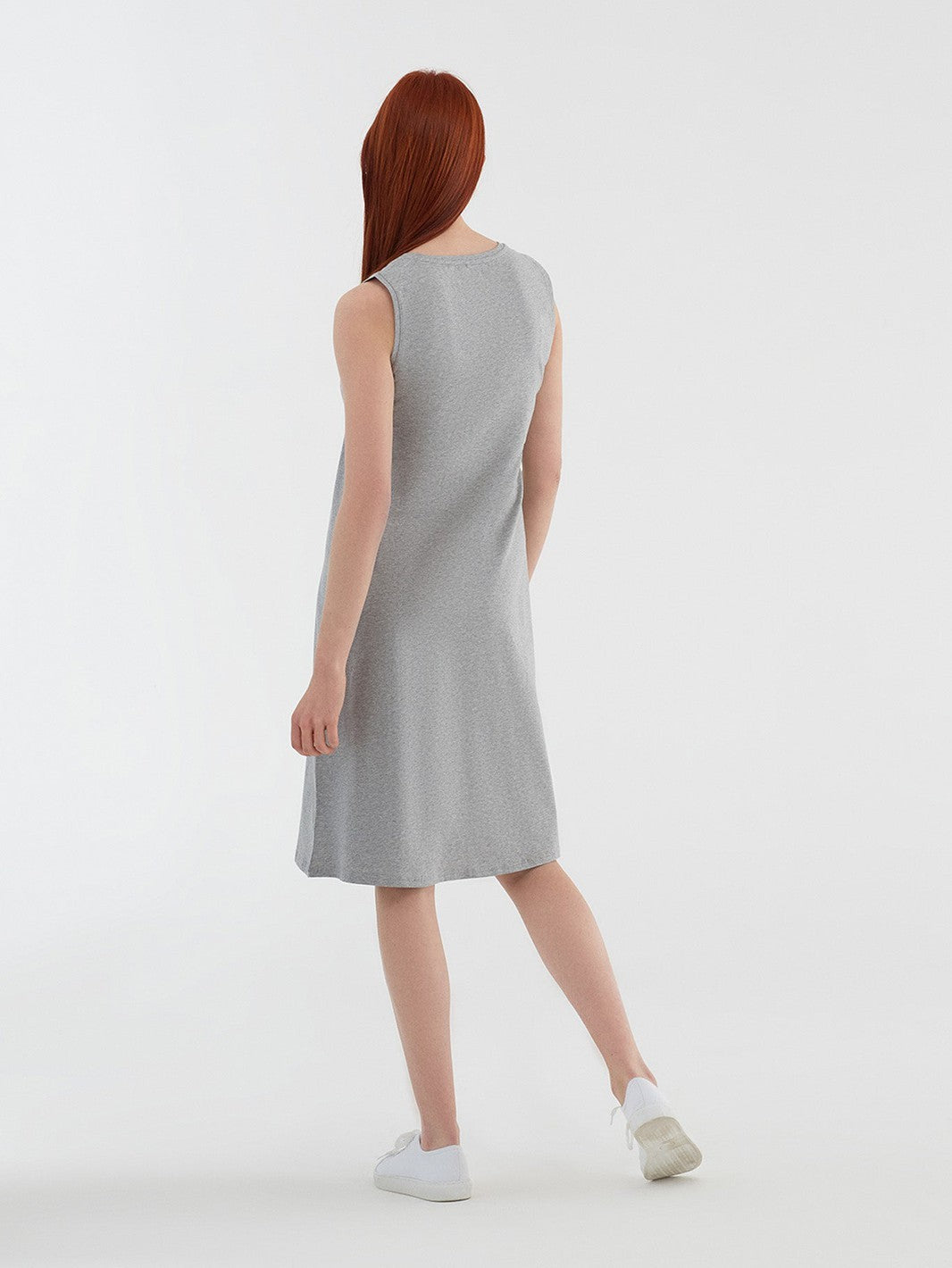 Sleeveless Dress, Grey - Melange