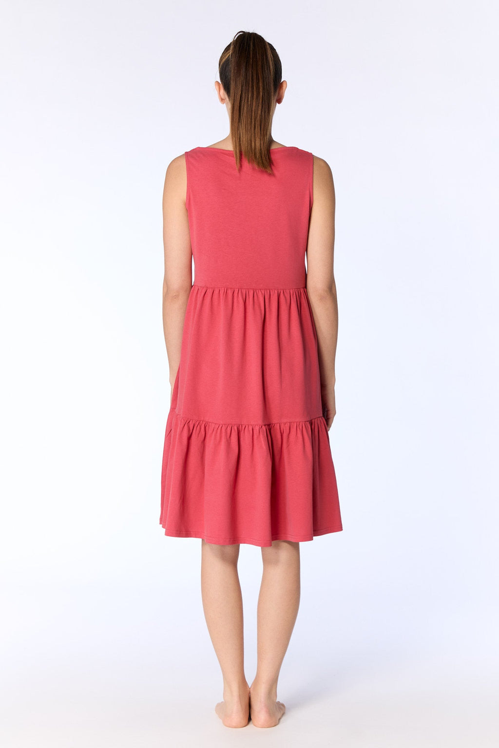 Ruffle Dress, Cardinal Red