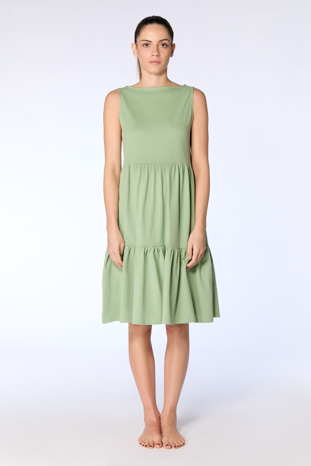 Ruffle Dress, Basil