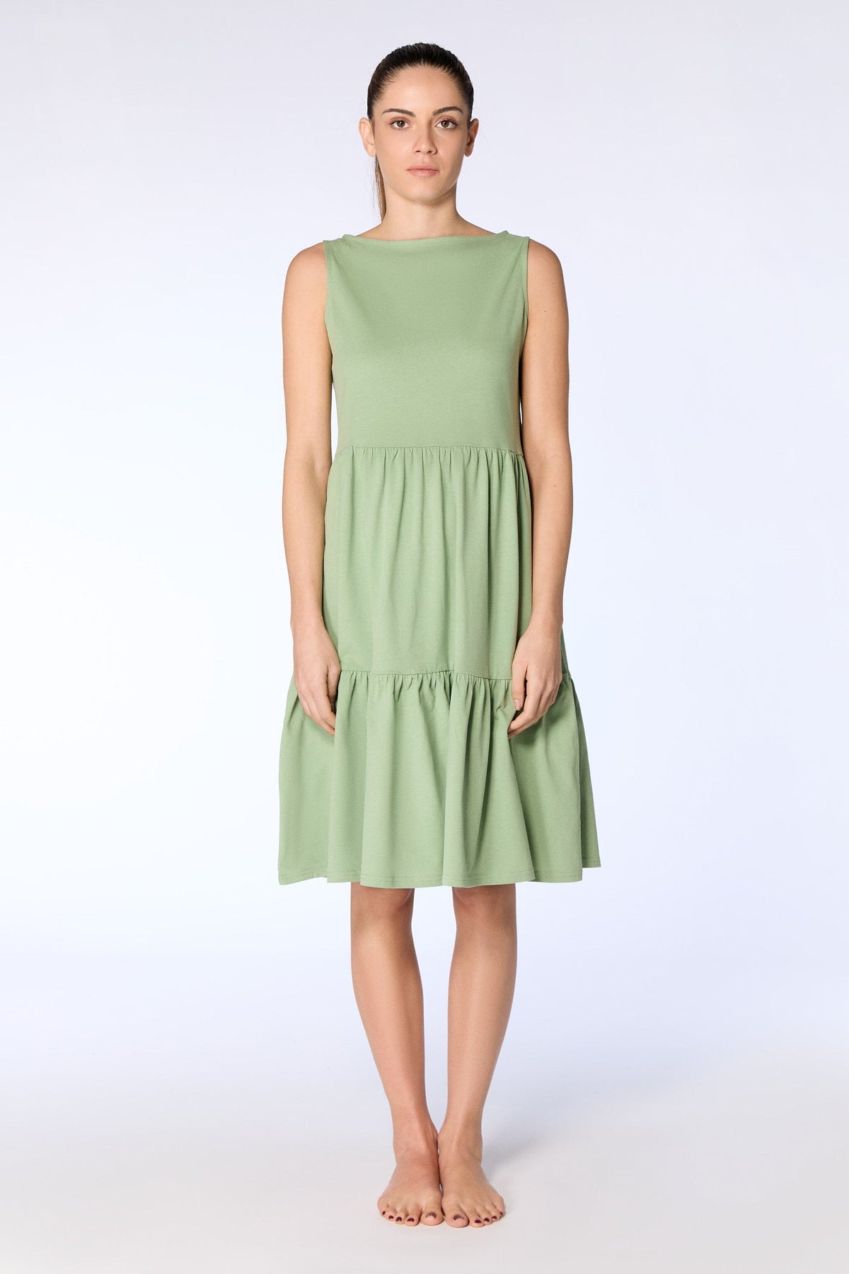 Ruffle Dress, Basil