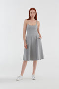 Pinafore Dress, Grey - Melange