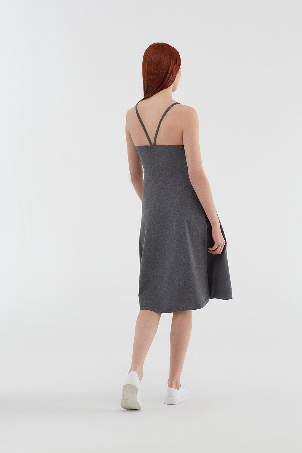 Pinafore Dress, Anthracite - Melange
