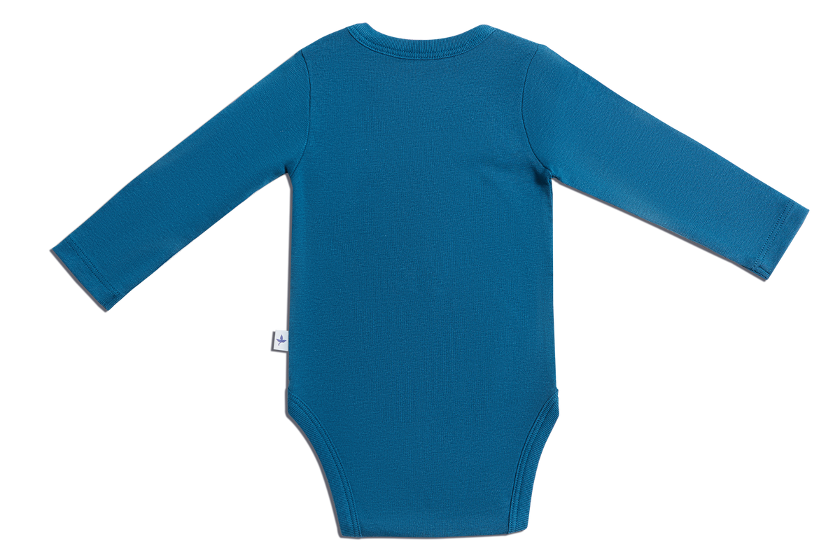 Baby Long Sleeve Bodysuit, Danube Blue