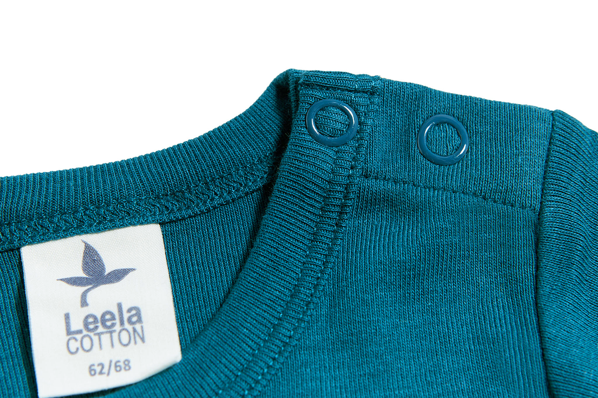 Baby Long Sleeve Bodysuit, Danube Blue