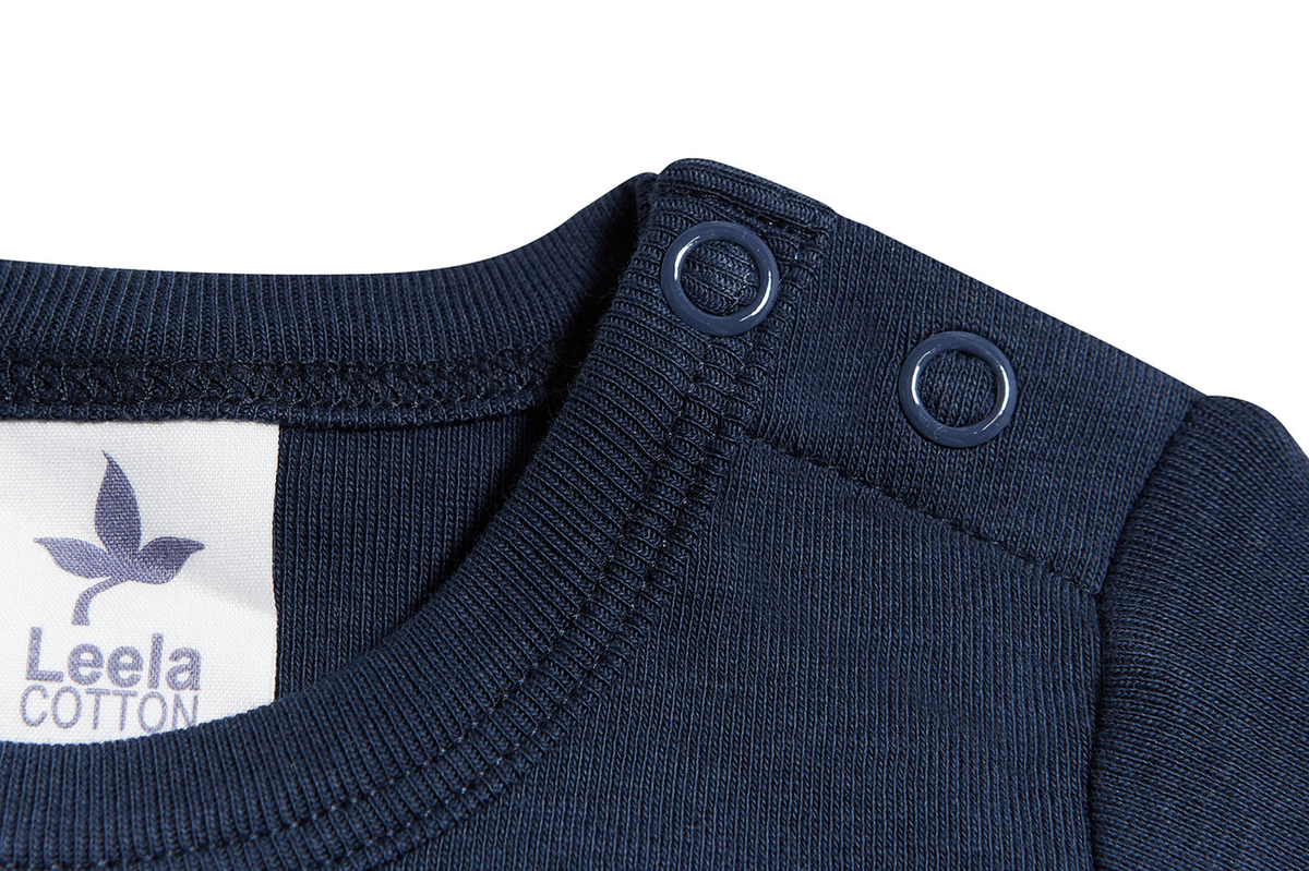 Baby Long Sleeve Bodysuit, Indigo