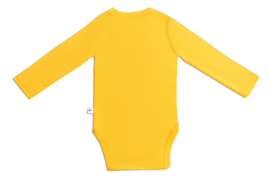 Baby Long Sleeve Bodysuit, Sun Yellow
