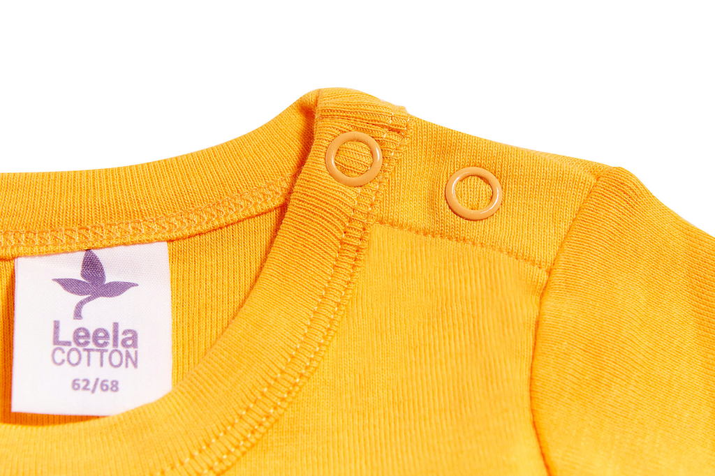 Baby Long Sleeve Bodysuit, Sun Yellow
