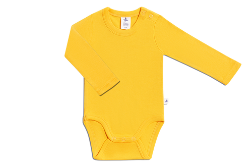 Baby Long Sleeve Bodysuit, Sun Yellow — Leela Cotton