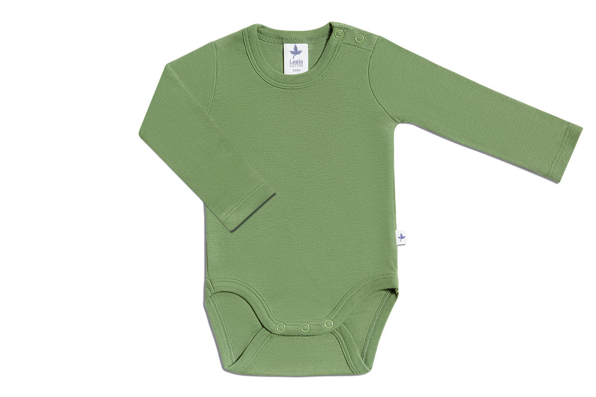 Baby Long Sleeve Bodysuit, Forest Green