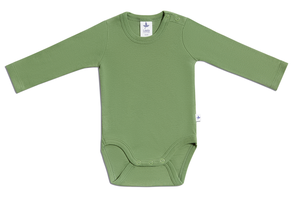 Baby Long Sleeve Bodysuit, Forest Green
