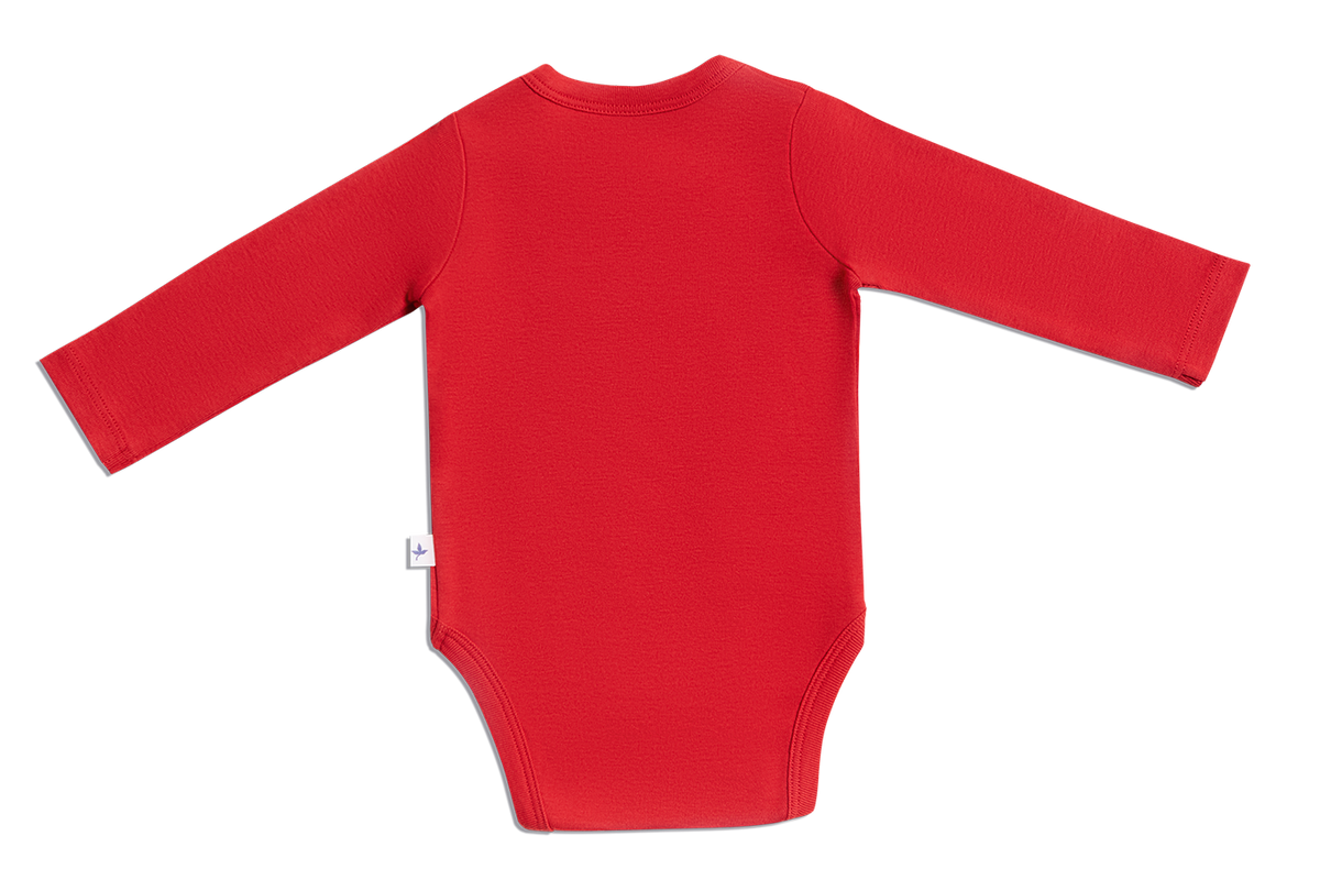 Baby Long Sleeve Bodysuit, Brick Red