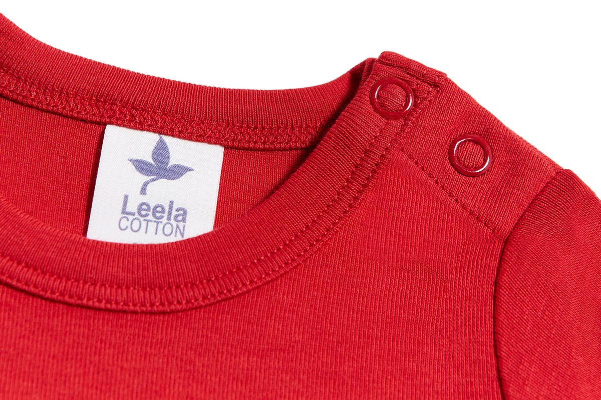 Baby Long Sleeve Bodysuit, Brick Red