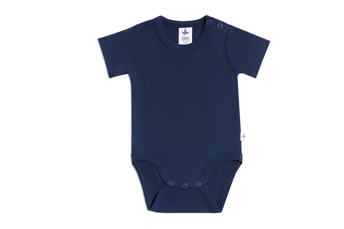 Baby Short Sleeve Bodysuit, Indigo