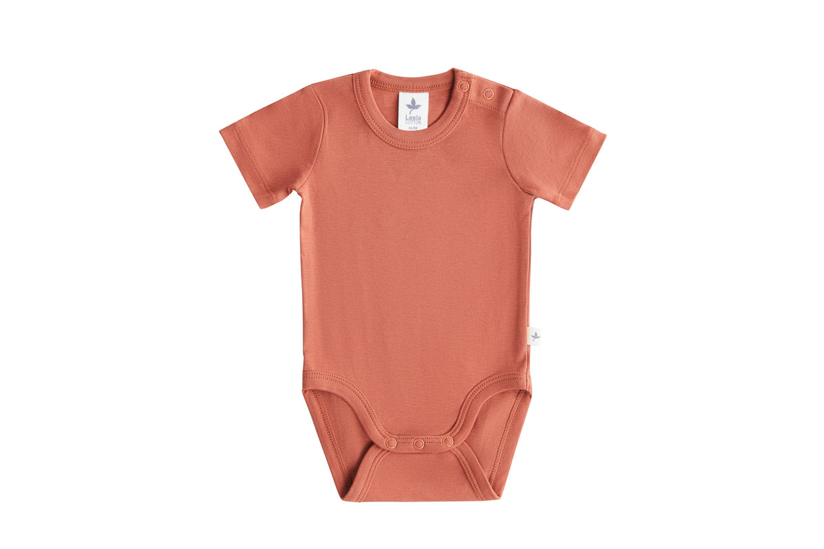 Baby Short Sleeve Bodysuit, Tabasco