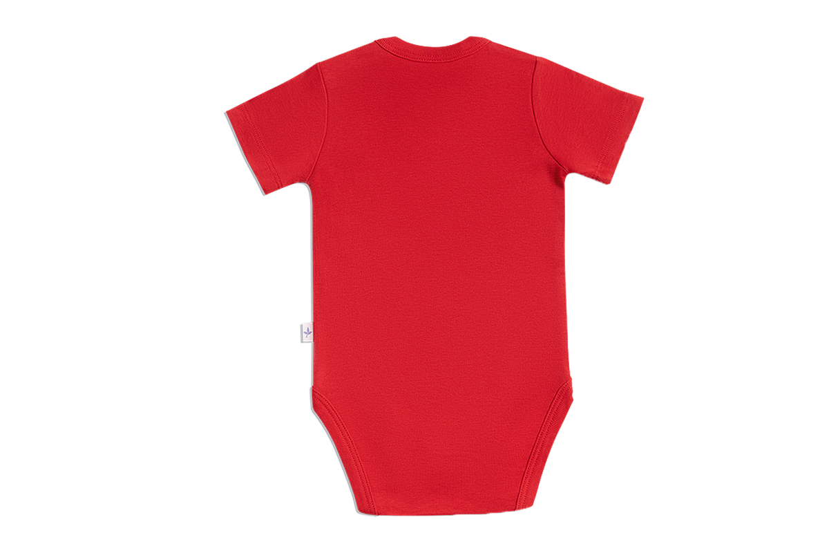 Baby Short Sleeve Bodysuit, Brick Red