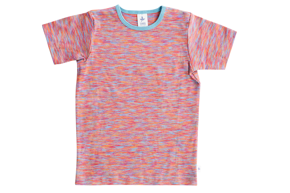 Baby Basic Short Sleeve Top, Flame — Leela Cotton, view 2