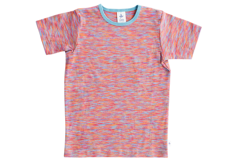 Baby Basic Short Sleeve Top, Flame — Leela Cotton, view 2