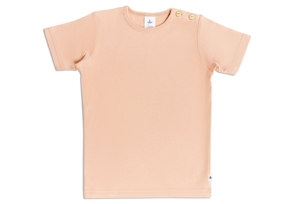 Kids' Short Sleeve Top-Café Crema — Leela Cotton