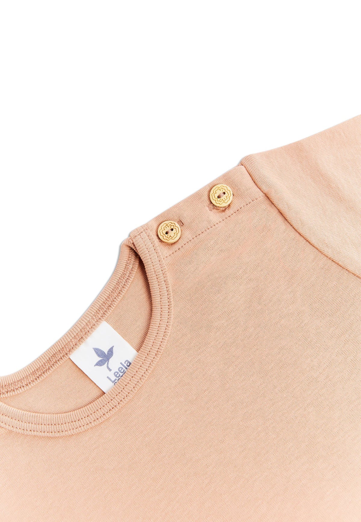 Kids' Short Sleeve Top-Café Crema — Leela Cotton, view 3