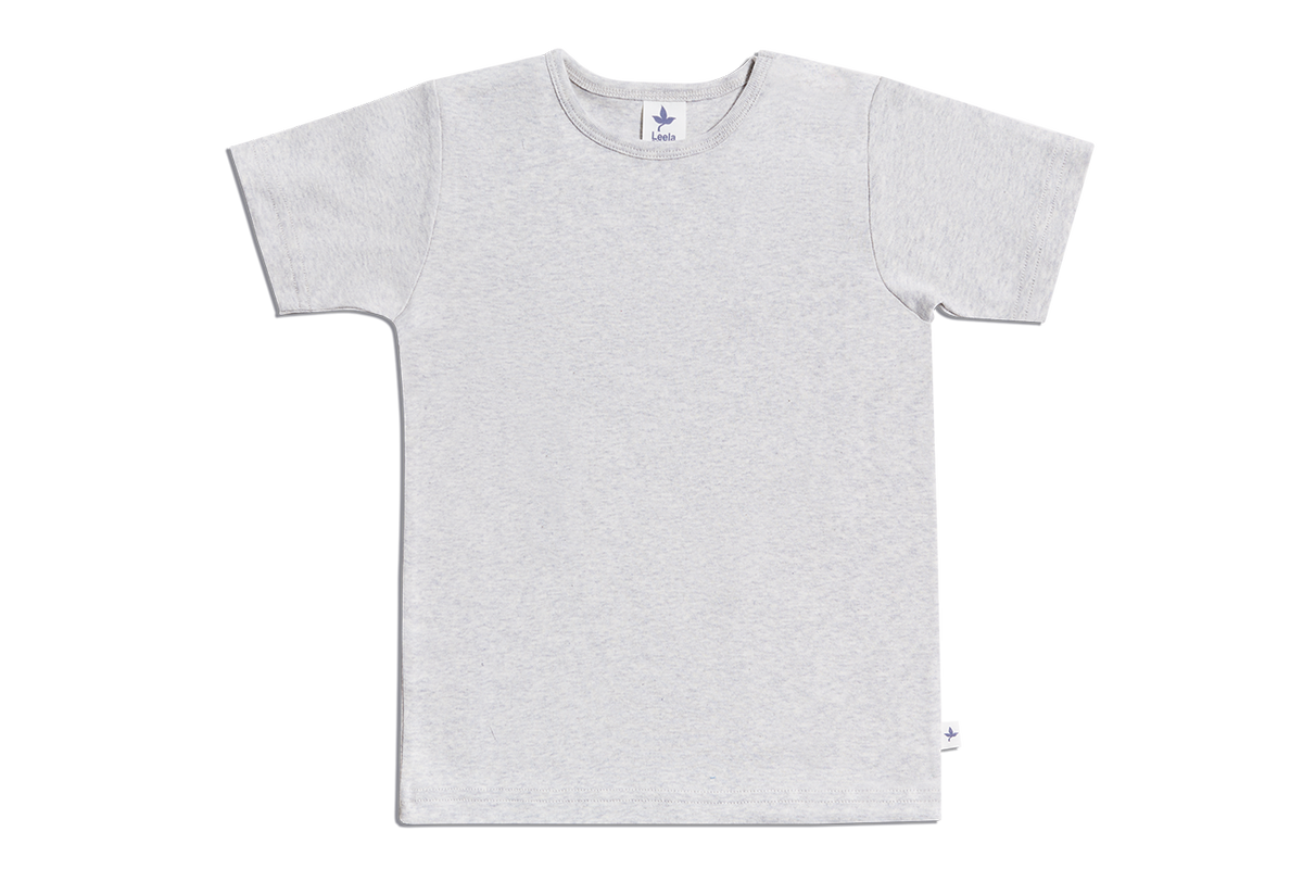 Kids' Short Sleeve Top-Grey — Leela Cotton, view 5