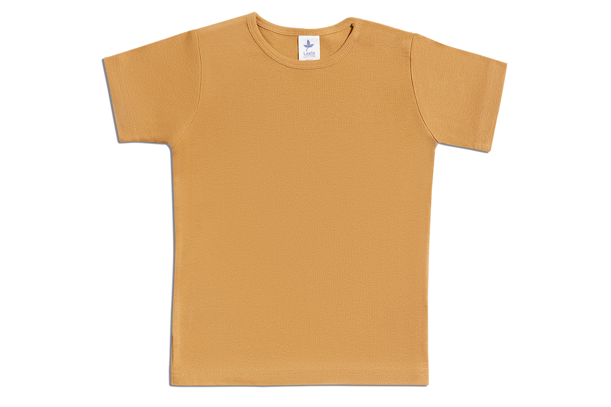 Kids' Short Sleeve Top, Ginger — Leela Cotton, view 5