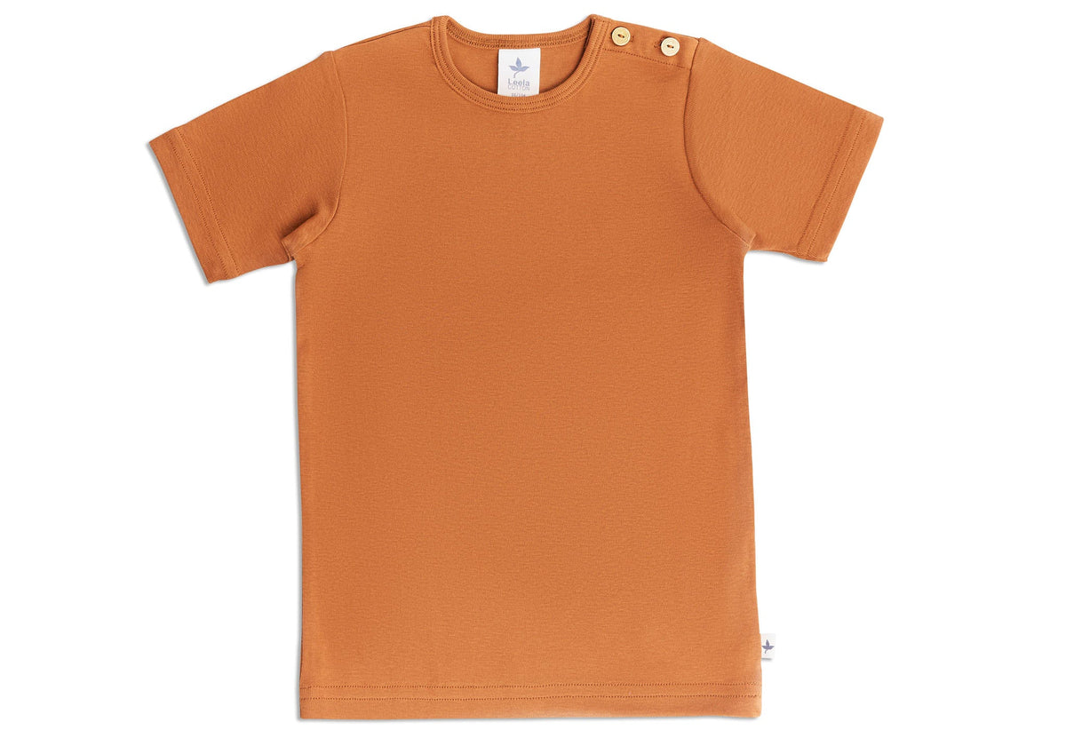 Kids' Short Sleeve Top, Mocha — Leela Cotton