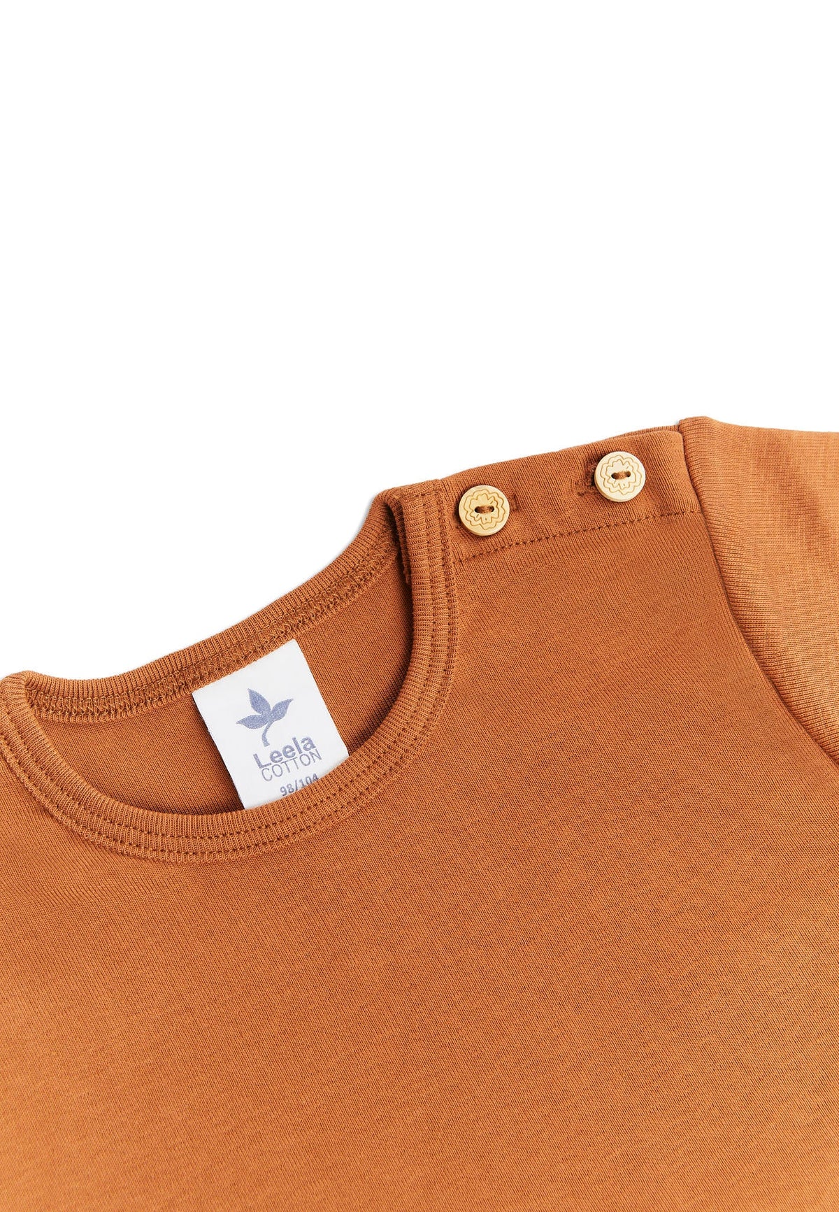 Kids' Short Sleeve Top, Mocha — Leela Cotton, view 3