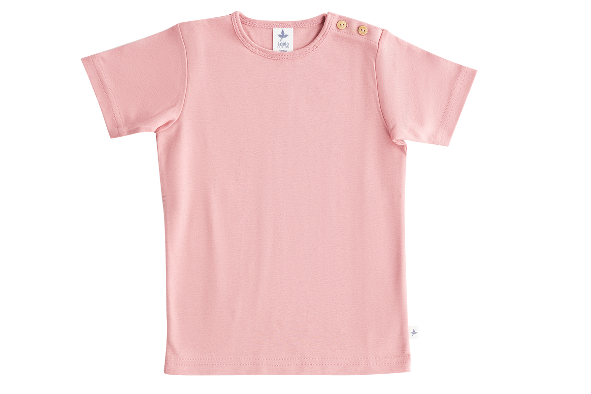 Kids' Short Sleeve Top, Dusty Pink — Leela Cotton