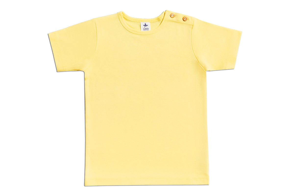 Kids' Short Sleeve Top, Lemon Yellow — Leela Cotton