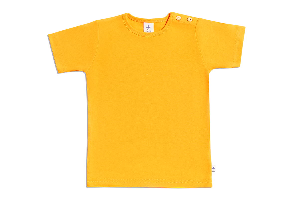 Baby Basic Short Sleeve Top, Sun Yellow