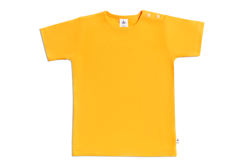 Baby Basic Short Sleeve Top, Sun Yellow — Leela Cotton