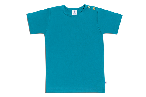 Baby Basic Short Sleeve Top, Seaport — Leela Cotton