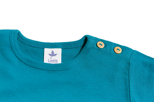 Baby Basic Short Sleeve Top, Seaport — Leela Cotton, view 2