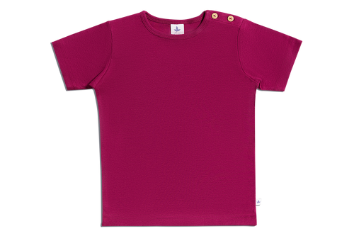 Baby Basic Short Sleeve Top, Fuchsia — Leela Cotton