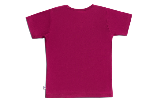 Baby Basic Short Sleeve Top, Fuchsia — Leela Cotton, view 2