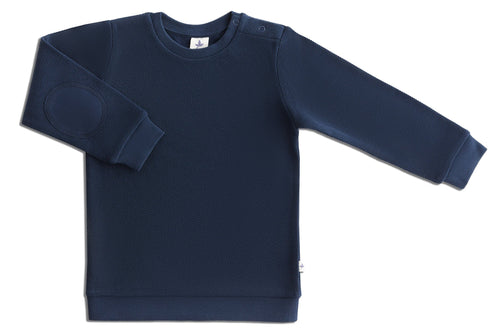 Baby Piqué Basic Sweatshirt, Indigo — Leela Cotton