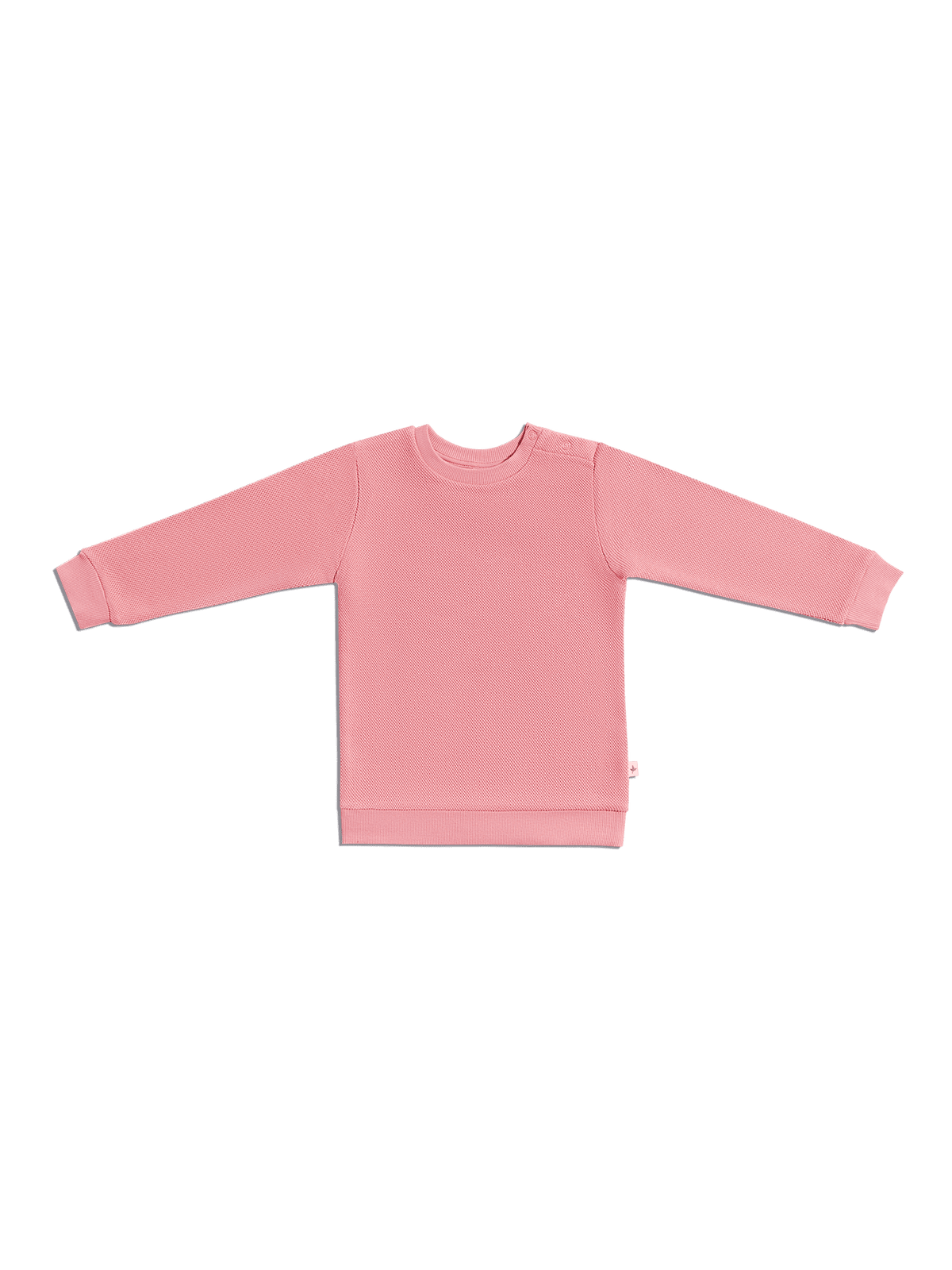 Baby Piqué Basic Sweatshirt, Dusty Pink — Leela Cotton, view 2