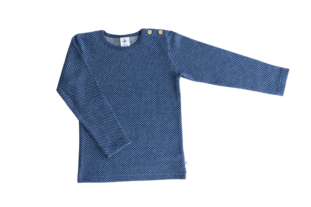 Baby Basic Long Sleeve Top, Indigo/ Natural White
