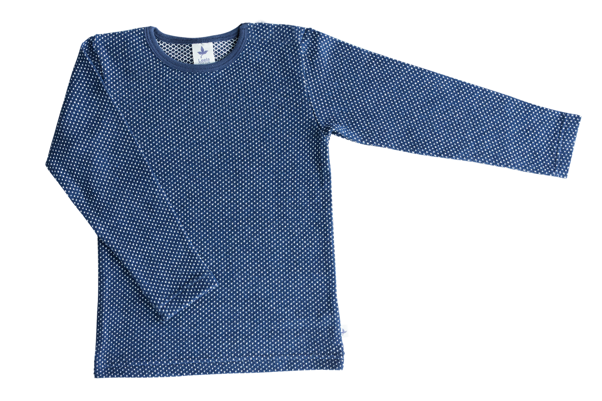 Baby Basic Long Sleeve Top, Indigo/ Natural White