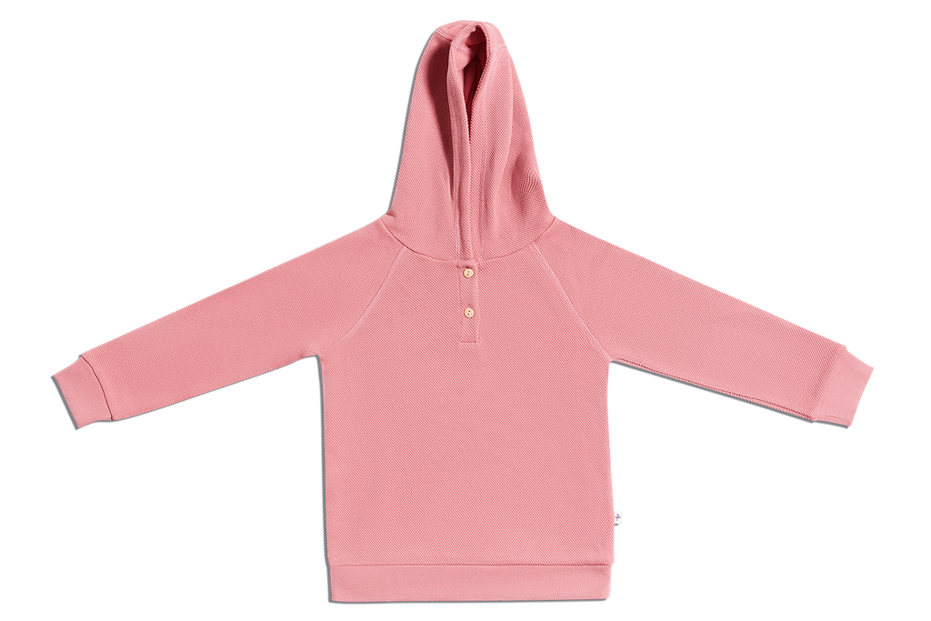 Baby Piqué Hoodie, Dusty Pink