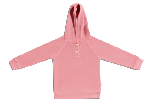 Baby Piqué Hoodie, Dusty Pink — Leela Cotton, view 2