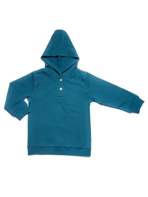 Baby Hoodie, Danube Blue — Leela Cotton