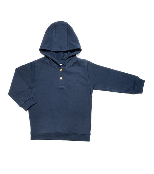 Baby Hoodie, Indigo — Leela Cotton, view 2