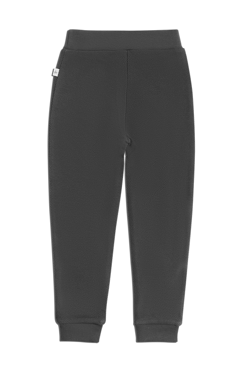 Baby Piqué Trousers, Anthracite — Leela Cotton, view 2