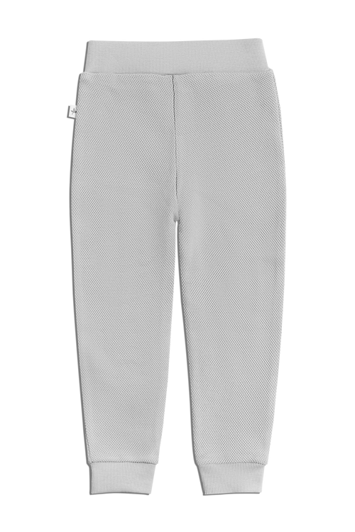 Baby Piqué Trousers, Grey — Leela Cotton, view 2