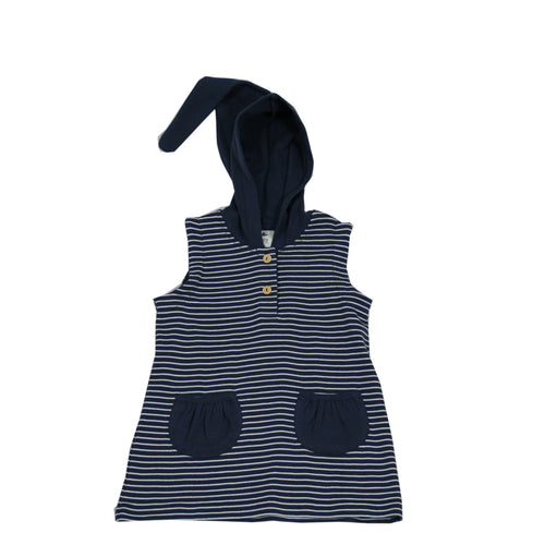 Baby Tunic Dress, Indigo-White — Leela Cotton, view 2