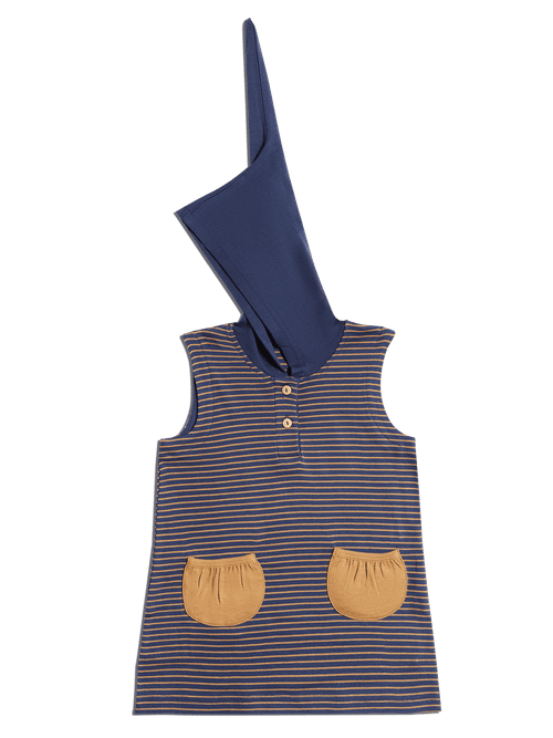 Baby Tunic Dress, Indigo-Ginger — Leela Cotton