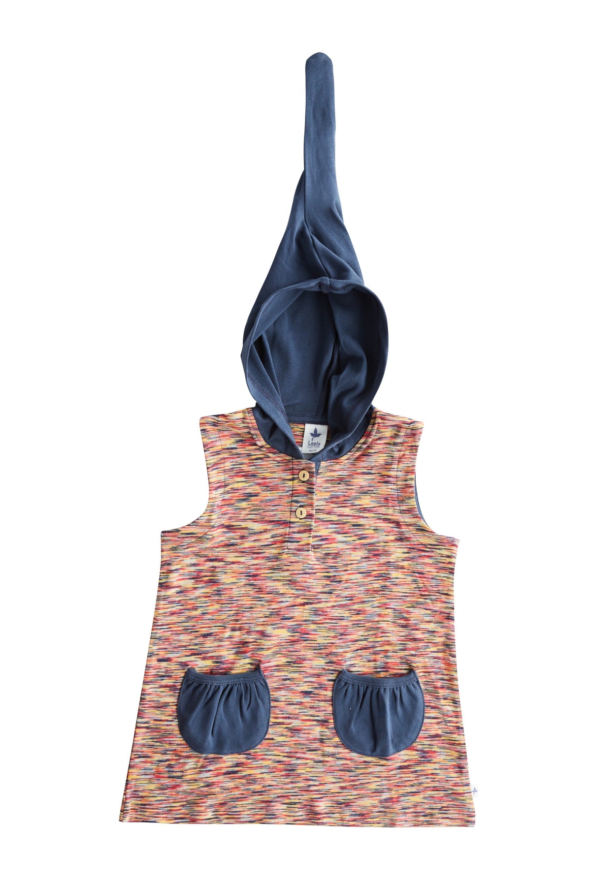 Baby Tunic Dress, Sea — Leela Cotton, view 2