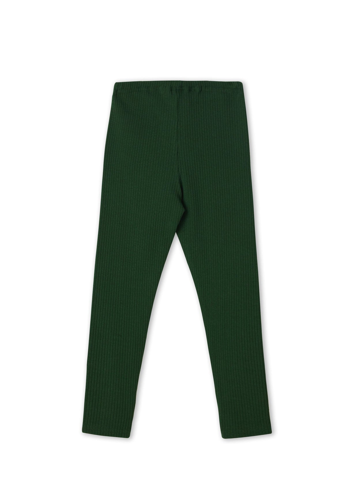 Warm Kids' Jersey Leggings, Pine Needle — Leela Cotton, view 2