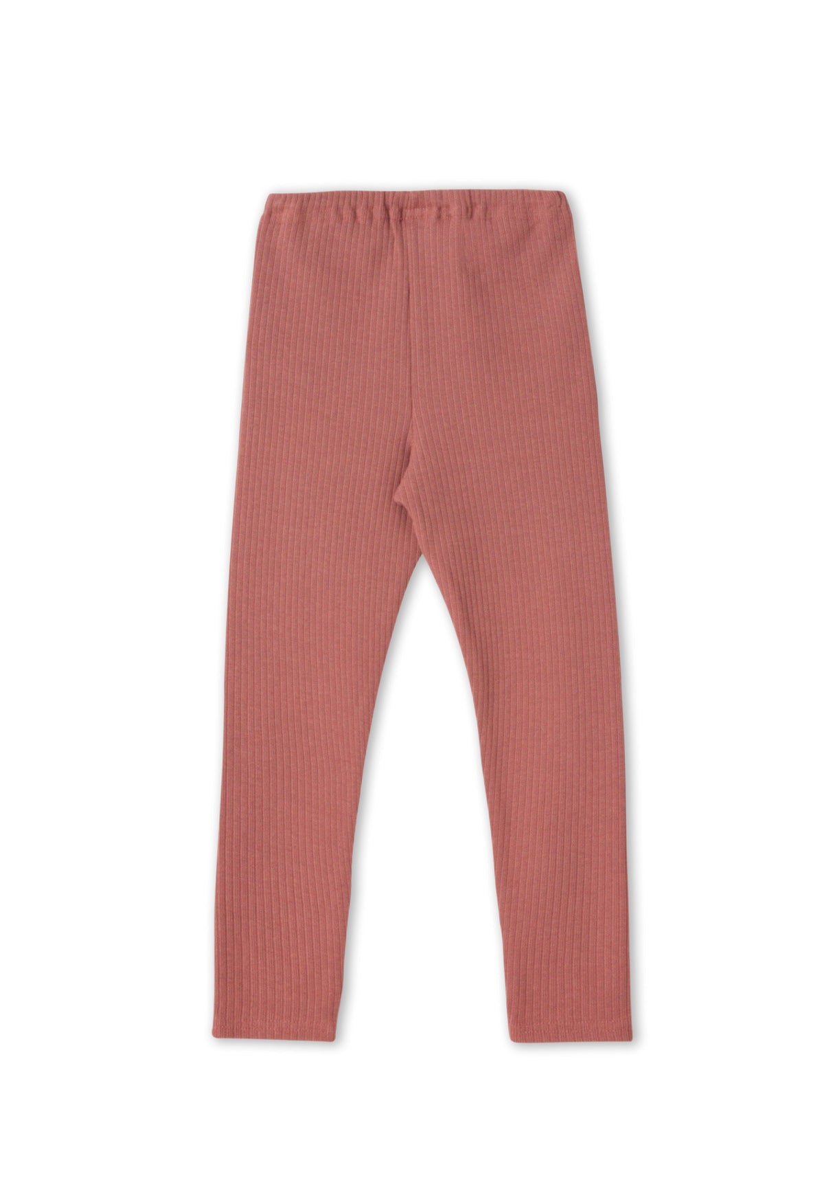 Warm Kids' Jersey Leggings, Dark Mauve — Leela Cotton, view 2